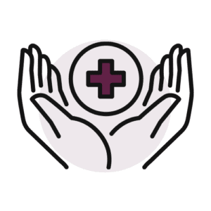 Hands around Medical Icon